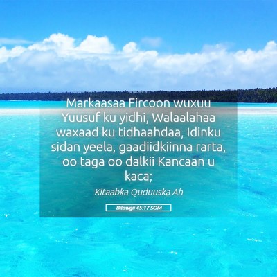 Picture 05 - Bilowgii 45:17 SOM - Markaasaa Fircoon wuxuu Yuusuf ku yidhi, - Bible Verse Picture