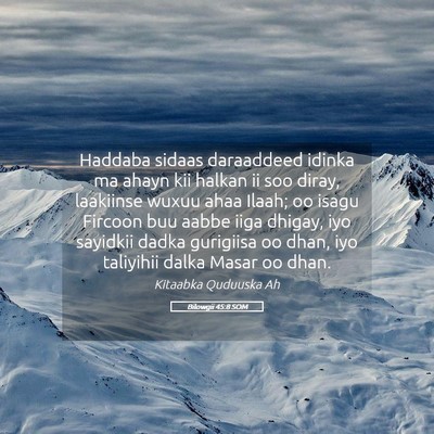 Picture 05 - Bilowgii 45:8 SOM - Haddaba sidaas daraaddeed idinka ma ahayn kii - Bible Verse Picture
