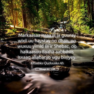 Picture 05 - Bilowgii 46:1 SOM - Markaasaa Israa'iil la guuray wixii uu haystay oo - Bible Verse Picture
