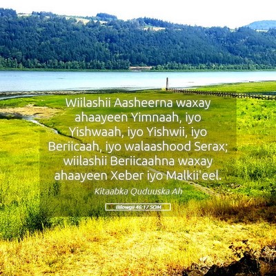 Picture 05 - Bilowgii 46:17 SOM - Wiilashii Aasheerna waxay ahaayeen Yimnaah, iyo - Bible Verse Picture