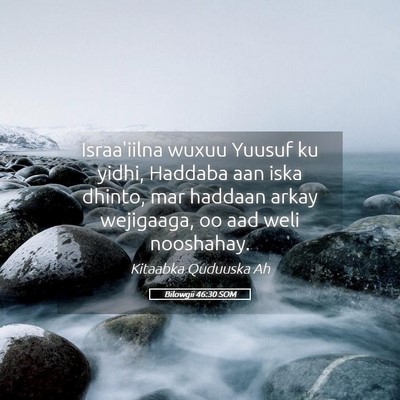 Picture 05 - Bilowgii 46:30 SOM - Israa'iilna wuxuu Yuusuf ku yidhi, Haddaba aan - Bible Verse Picture