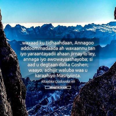 Picture 05 - Bilowgii 46:34 SOM - waxaad ku tidhaahdaan, Annagoo addoommadaada ah - Bible Verse Picture