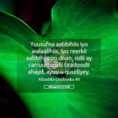 Picture 05 - Bilowgii 47:12 SOM - Yuusufna aabbihiis iyo walaalihiis, iyo reerkii - Bible Verse Picture