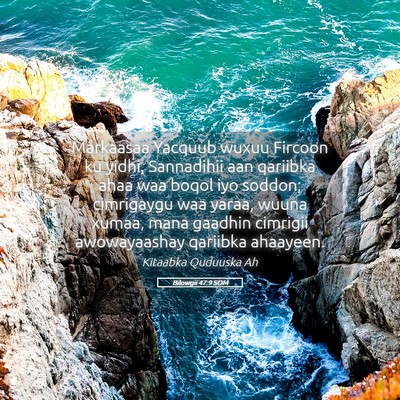 Picture 05 - Bilowgii 47:9 SOM - Markaasaa Yacquub wuxuu Fircoon ku yidhi, - Bible Verse Picture