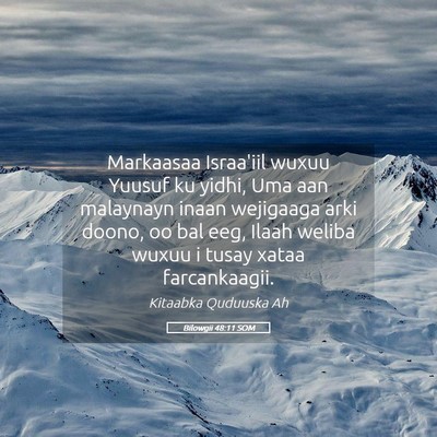Picture 05 - Bilowgii 48:11 SOM - Markaasaa Israa'iil wuxuu Yuusuf ku yidhi, Uma - Bible Verse Picture