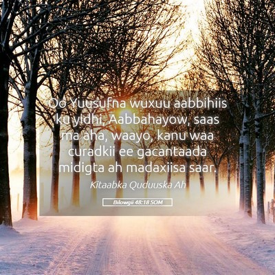 Picture 05 - Bilowgii 48:18 SOM - Oo Yuusufna wuxuu aabbihiis ku yidhi, Aabbahayow, - Bible Verse Picture