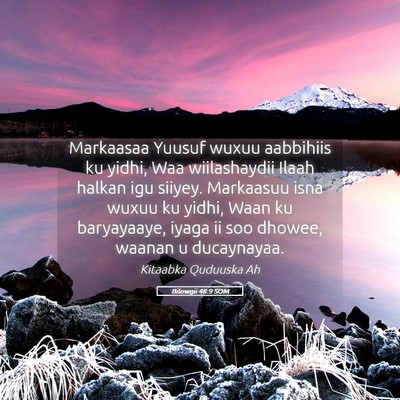 Picture 05 - Bilowgii 48:9 SOM - Markaasaa Yuusuf wuxuu aabbihiis ku yidhi, Waa - Bible Verse Picture