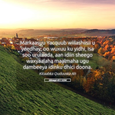 Picture 05 - Bilowgii 49:1 SOM - Markaasuu Yacquub wiilashiisii u yeedhay; oo - Bible Verse Picture