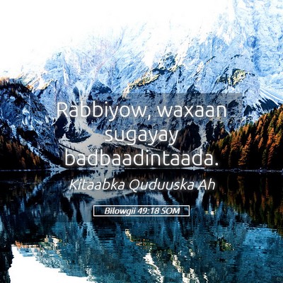 Picture 05 - Bilowgii 49:18 SOM - Rabbiyow, waxaan sugayay - Bible Verse Picture
