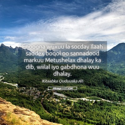Picture 05 - Bilowgii 5:22 SOM - Enoogna wuxuu la socday Ilaah saddex boqol oo - Bible Verse Picture