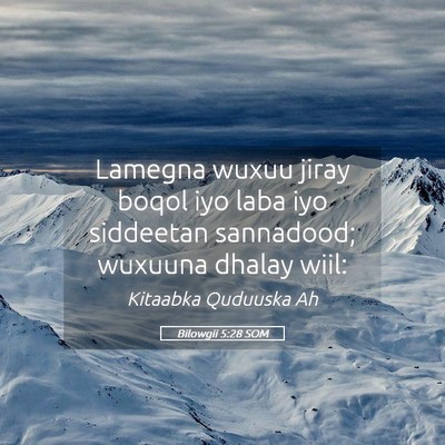 Picture 05 - Bilowgii 5:28 SOM - Lamegna wuxuu jiray boqol iyo laba iyo siddeetan - Bible Verse Picture