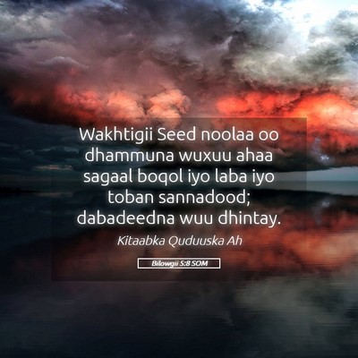 Picture 05 - Bilowgii 5:8 SOM - Wakhtigii Seed noolaa oo dhammuna wuxuu ahaa - Bible Verse Picture