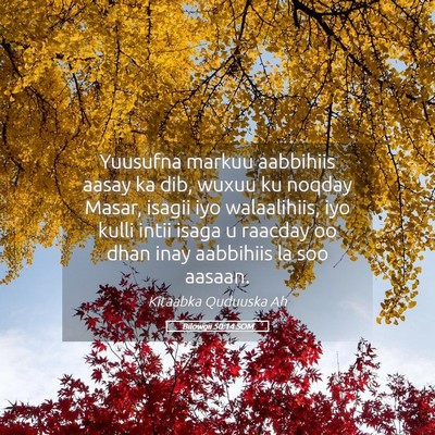 Picture 05 - Bilowgii 50:14 SOM - Yuusufna markuu aabbihiis aasay ka dib, wuxuu ku - Bible Verse Picture