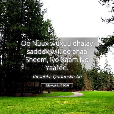 Picture 05 - Bilowgii 6:10 SOM - Oo Nuux wuxuu dhalay saddex wiil oo ahaa Sheem, - Bible Verse Picture
