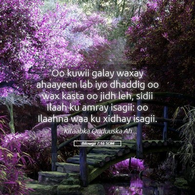 Picture 05 - Bilowgii 7:16 SOM - Oo kuwii galay waxay ahaayeen lab iyo dhaddig oo - Bible Verse Picture