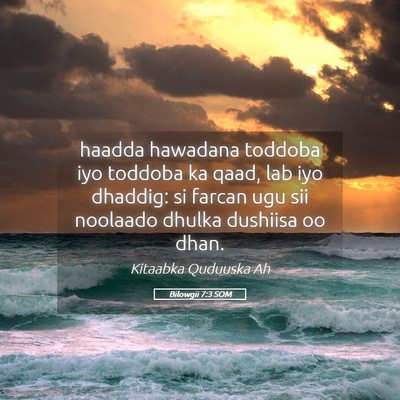 Picture 05 - Bilowgii 7:3 SOM - haadda hawadana toddoba iyo toddoba ka qaad, lab - Bible Verse Picture