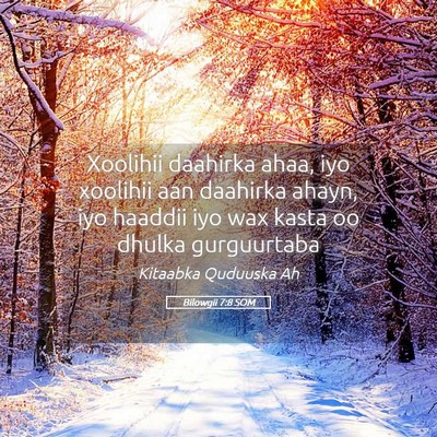 Picture 05 - Bilowgii 7:8 SOM - Xoolihii daahirka ahaa, iyo xoolihii aan daahirka - Bible Verse Picture