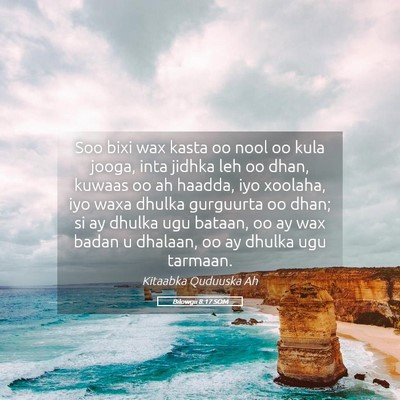 Picture 05 - Bilowgii 8:17 SOM - Soo bixi wax kasta oo nool oo kula jooga, inta - Bible Verse Picture