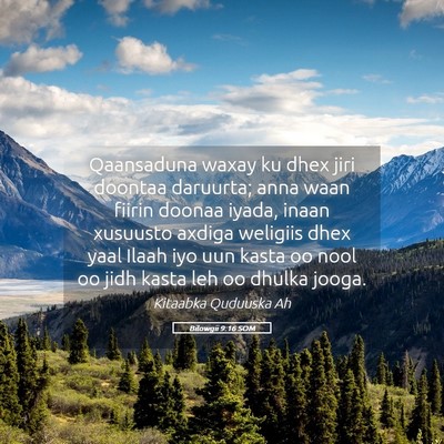 Picture 05 - Bilowgii 9:16 SOM - Qaansaduna waxay ku dhex jiri doontaa daruurta; - Bible Verse Picture