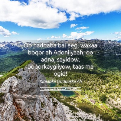 Picture 05 - Boqorradii Kowaad 1:18 SOM - Oo haddaba bal eeg, waxaa boqor ah Adoniiyaah, oo - Bible Verse Picture