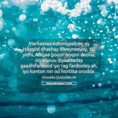 Picture 05 - Boqorradii Kowaad 1:5 SOM - Markaasaa Adoniiyaah oo ay Haggiid dhashay - Bible Verse Picture