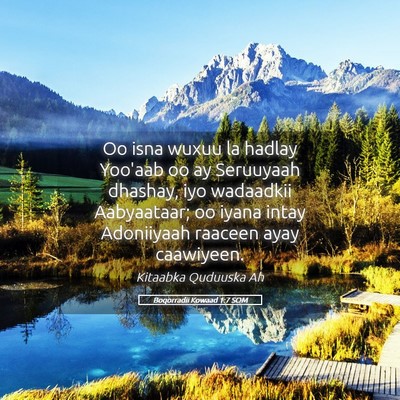Picture 05 - Boqorradii Kowaad 1:7 SOM - Oo isna wuxuu la hadlay Yoo'aab oo ay Seruuyaah - Bible Verse Picture