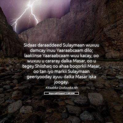 Picture 05 - Boqorradii Kowaad 11:40 SOM - Sidaas daraaddeed Sulaymaan wuxuu damcay inuu - Bible Verse Picture