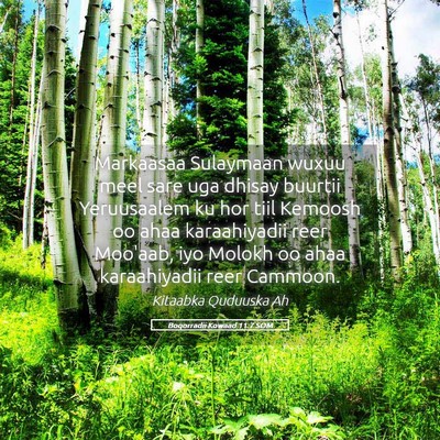 Picture 05 - Boqorradii Kowaad 11:7 SOM - Markaasaa Sulaymaan wuxuu meel sare uga dhisay - Bible Verse Picture