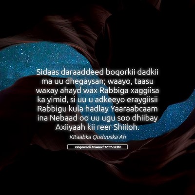 Picture 05 - Boqorradii Kowaad 12:15 SOM - Sidaas daraaddeed boqorkii dadkii ma uu - Bible Verse Picture