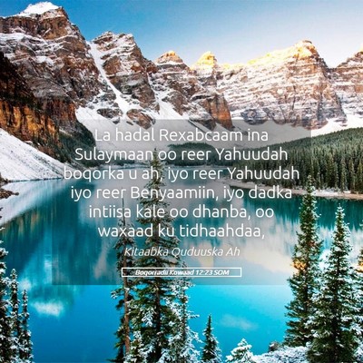 Picture 05 - Boqorradii Kowaad 12:23 SOM - La hadal Rexabcaam ina Sulaymaan oo reer Yahuudah - Bible Verse Picture
