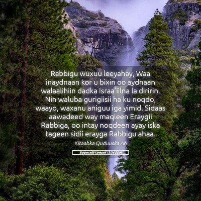 Picture 05 - Boqorradii Kowaad 12:24 SOM - Rabbigu wuxuu leeyahay, Waa inaydnaan kor u bixin - Bible Verse Picture