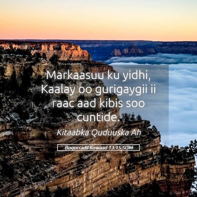 Picture 05 - Boqorradii Kowaad 13:15 SOM - Markaasuu ku yidhi, Kaalay oo gurigaygii ii raac - Bible Verse Picture
