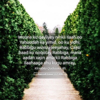 Picture 05 - Boqorradii Kowaad 13:21 SOM - Wuuna ku qayliyey ninkii Ilaah oo Yahuudah ka - Bible Verse Picture