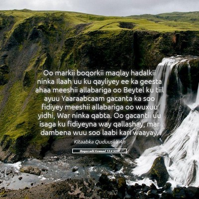 Picture 05 - Boqorradii Kowaad 13:4 SOM - Oo markii boqorkii maqlay hadalkii ninka Ilaah uu - Bible Verse Picture