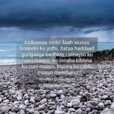 Picture 05 - Boqorradii Kowaad 13:8 SOM - Kolkaasaa ninkii Ilaah wuxuu boqorkii ku yidhi, - Bible Verse Picture