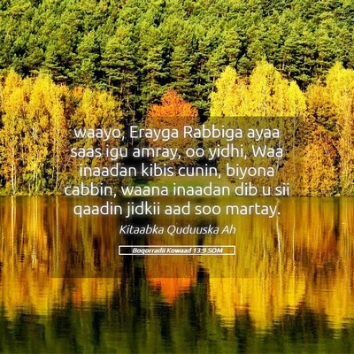 Picture 05 - Boqorradii Kowaad 13:9 SOM - waayo, Erayga Rabbiga ayaa saas igu amray, oo - Bible Verse Picture