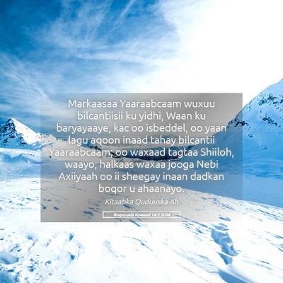 Picture 05 - Boqorradii Kowaad 14:2 SOM - Markaasaa Yaaraabcaam wuxuu bilcantiisii ku - Bible Verse Picture