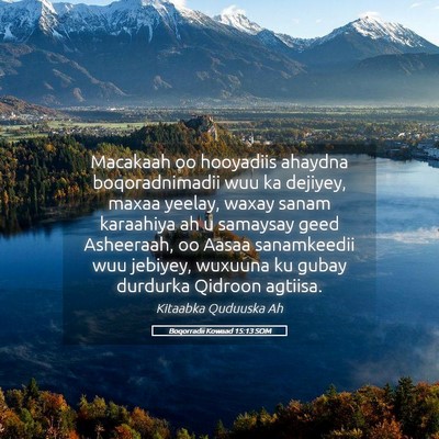 Picture 05 - Boqorradii Kowaad 15:13 SOM - Macakaah oo hooyadiis ahaydna boqoradnimadii wuu - Bible Verse Picture