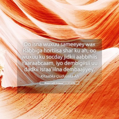 Picture 05 - Boqorradii Kowaad 15:34 SOM - Oo isna wuxuu sameeyey wax Rabbiga hortiisa shar - Bible Verse Picture