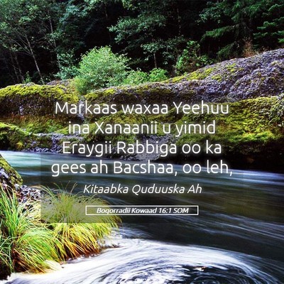 Picture 05 - Boqorradii Kowaad 16:1 SOM - Markaas waxaa Yeehuu ina Xanaanii u yimid Eraygii - Bible Verse Picture
