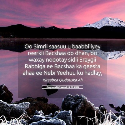 Picture 05 - Boqorradii Kowaad 16:12 SOM - Oo Simrii saasuu u baabbi'iyey reerkii Bacshaa oo - Bible Verse Picture