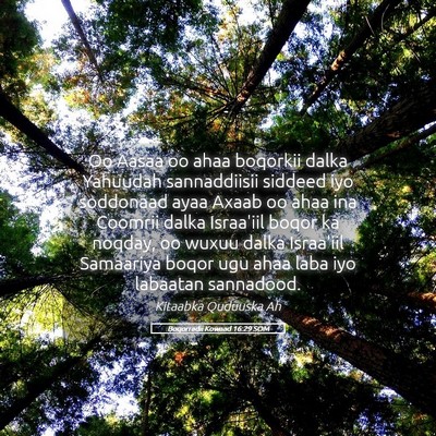 Picture 05 - Boqorradii Kowaad 16:29 SOM - Oo Aasaa oo ahaa boqorkii dalka Yahuudah - Bible Verse Picture