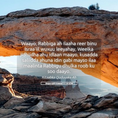 Picture 05 - Boqorradii Kowaad 17:14 SOM - Waayo, Rabbiga ah Ilaaha reer binu Israa'iil - Bible Verse Picture