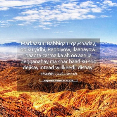Picture 05 - Boqorradii Kowaad 17:20 SOM - Markaasuu Rabbiga u qayshaday, oo ku yidhi, - Bible Verse Picture