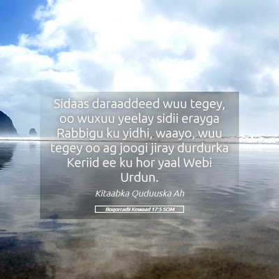 Picture 05 - Boqorradii Kowaad 17:5 SOM - Sidaas daraaddeed wuu tegey, oo wuxuu yeelay - Bible Verse Picture