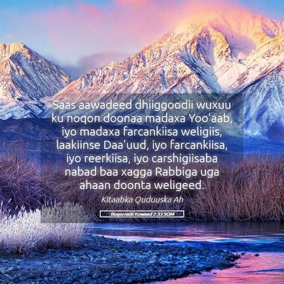 Picture 05 - Boqorradii Kowaad 2:33 SOM - Saas aawadeed dhiiggoodii wuxuu ku noqon doonaa - Bible Verse Picture