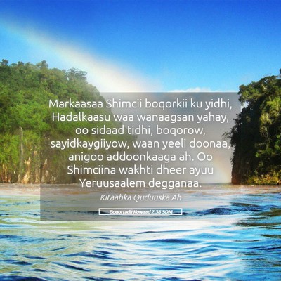 Picture 05 - Boqorradii Kowaad 2:38 SOM - Markaasaa Shimcii boqorkii ku yidhi, Hadalkaasu - Bible Verse Picture