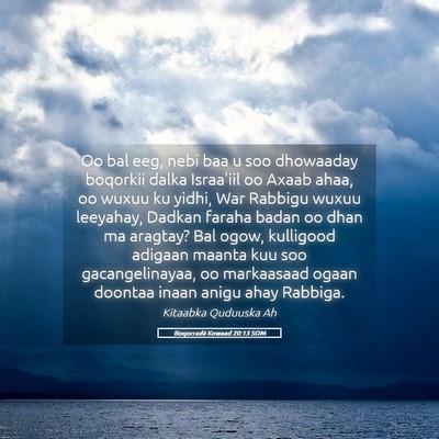 Picture 05 - Boqorradii Kowaad 20:13 SOM - Oo bal eeg, nebi baa u soo dhowaaday boqorkii - Bible Verse Picture