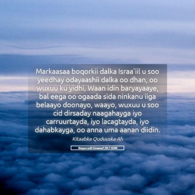 Picture 05 - Boqorradii Kowaad 20:7 SOM - Markaasaa boqorkii dalka Israa'iil u soo yeedhay - Bible Verse Picture