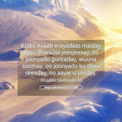Picture 05 - Boqorradii Kowaad 21:27 SOM - Kolkii Axaab erayadaas maqlay ayuu dharkiisii - Bible Verse Picture